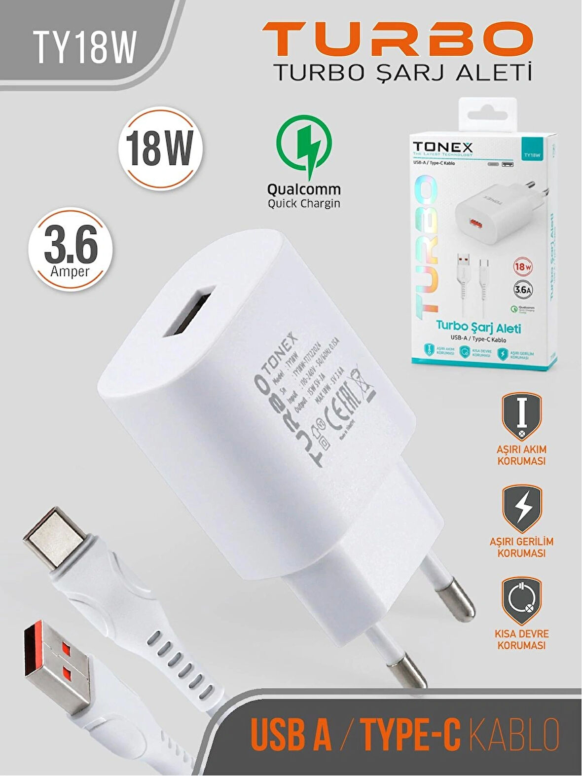 18W TYP-C Turbo Şarj Aleti