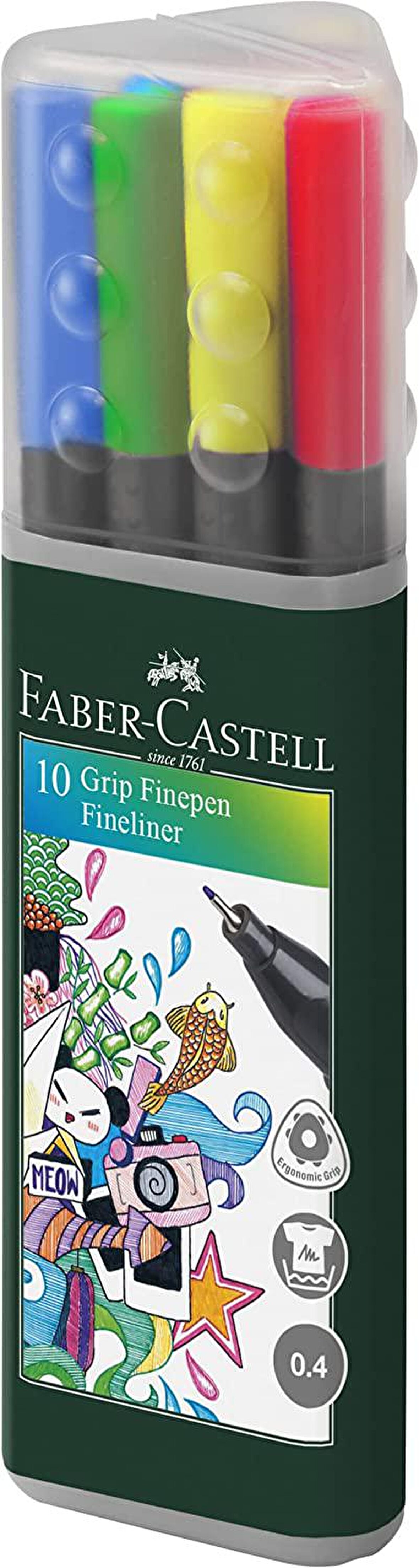 FABER-CASTELL 5020151611 Grip Finepen 0.4mm 10&#39;lu set 10 Renk