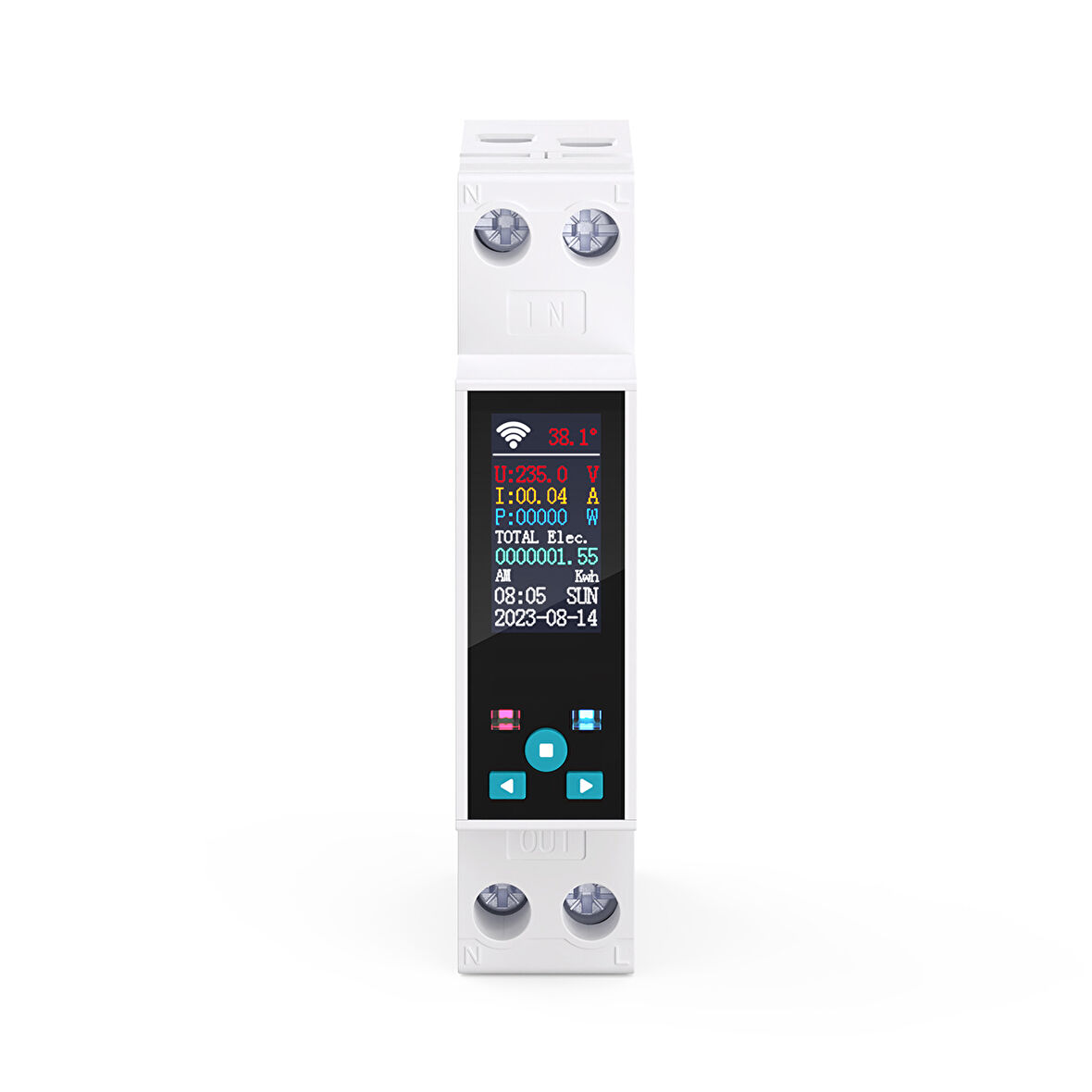 Tongou Ekranlı Akıllı Voltaj ve Akım Koruma Rölesi - Sıcaklık WiFi Özellikli Çift Kutuplu Monofaz