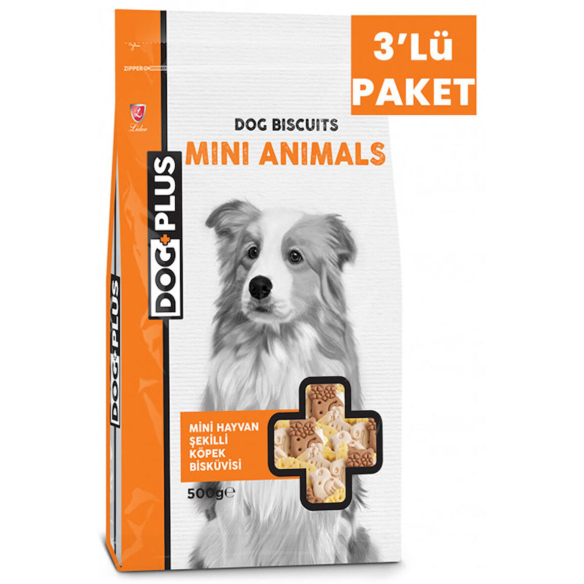 DogPlus Hayvan Şekilli Ödül Bisküvisi 500 gr x 3 Adet