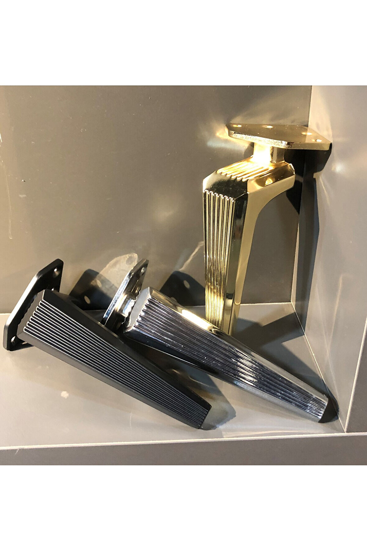Tokyo Metal Ayak 16 Cm Altın Koltuk Komidin Şifonyer Dolap Modern Tv Ünite Mobilya Ayağı Gold