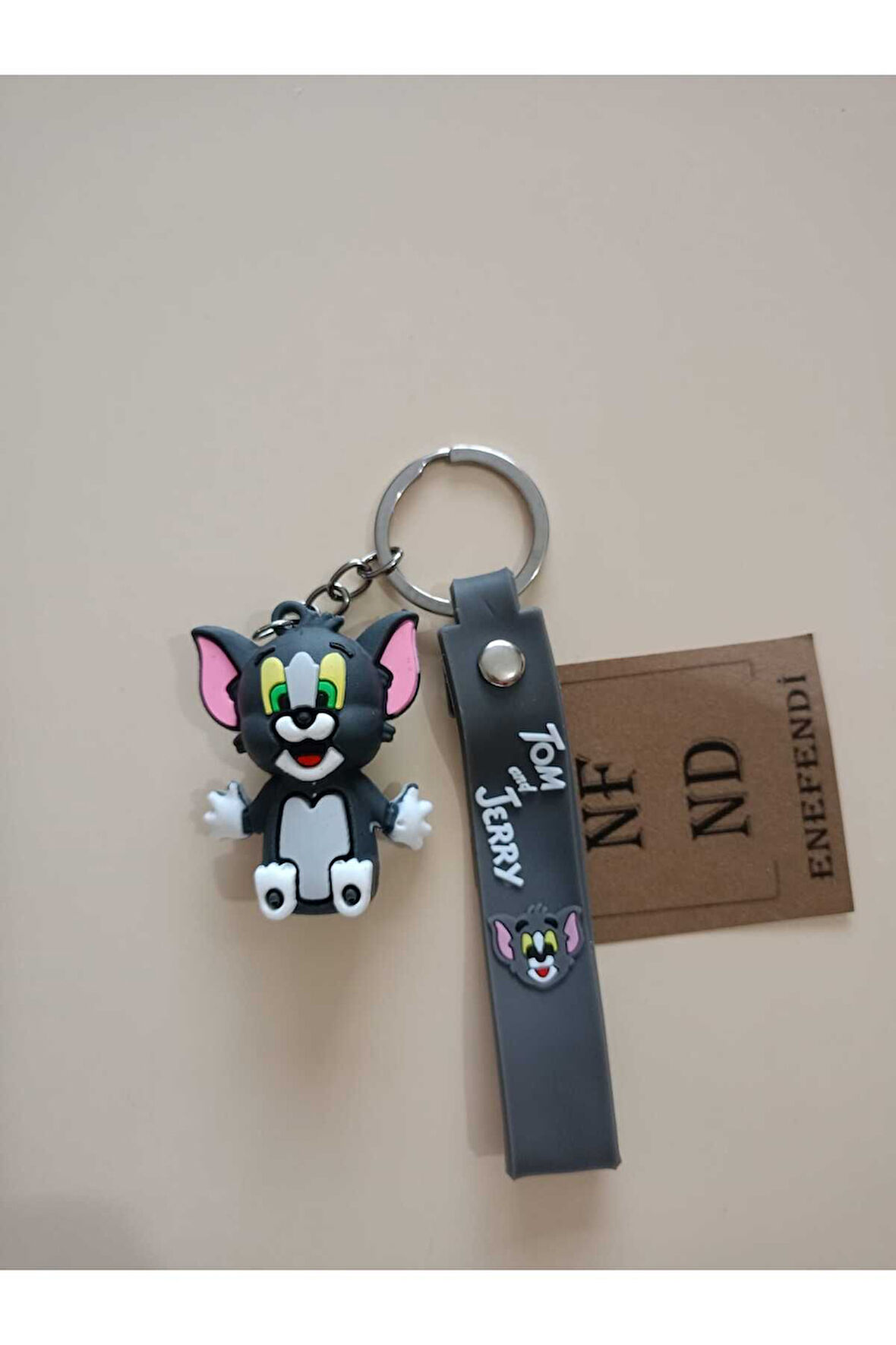 TOM VE JERRY ANAHTARLIK TOM ANAHTARLIK SİLİKON 3D SEVİMLİ KULLANIŞLI TEK ANAHTARLIK 1 ADET TOM