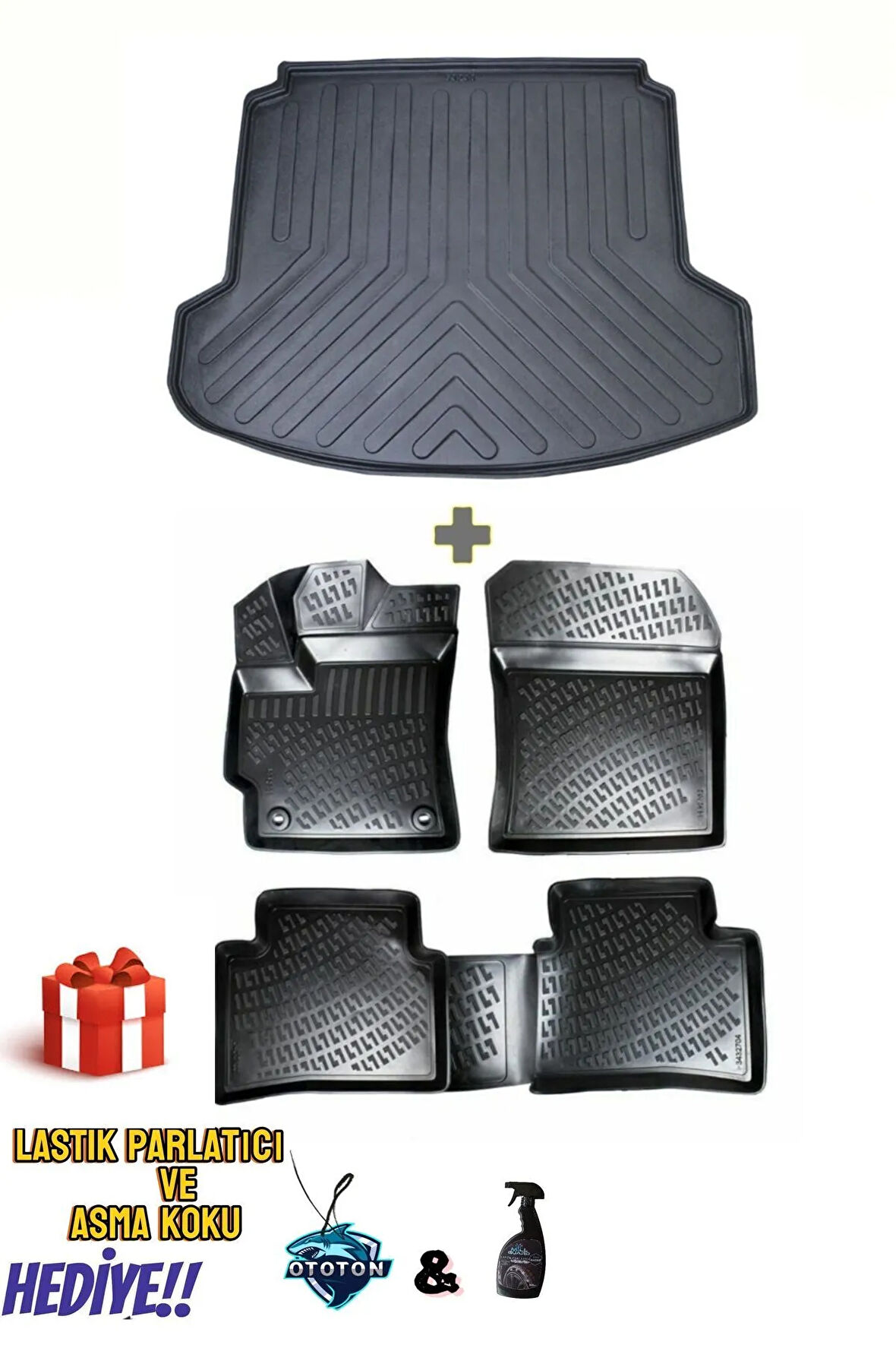 Volkswagen Caddy 2006 Model 3D Bagaj Havuzu ve Araca Özel Paspas Seti 