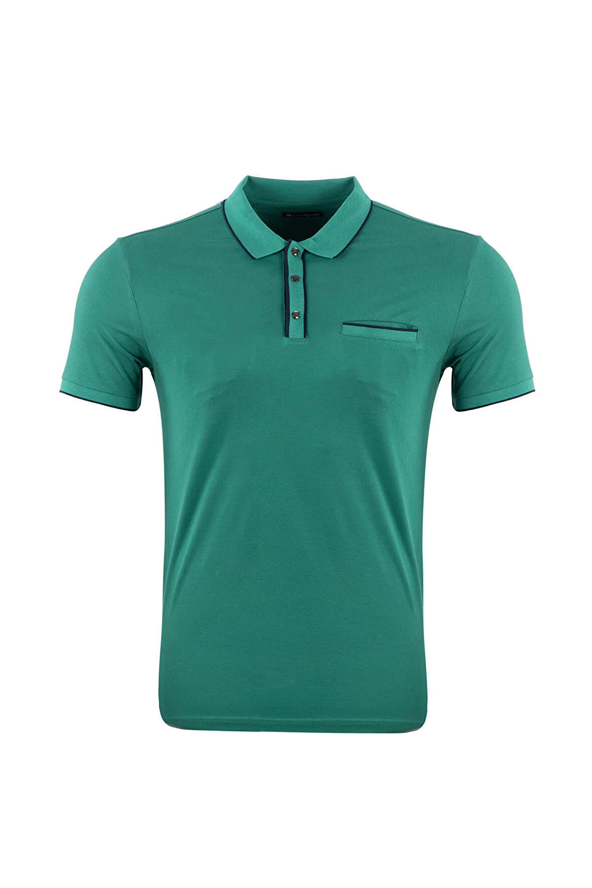Büyük Beden Regular Fit Cepli Dokulu Polo T-Shirt	