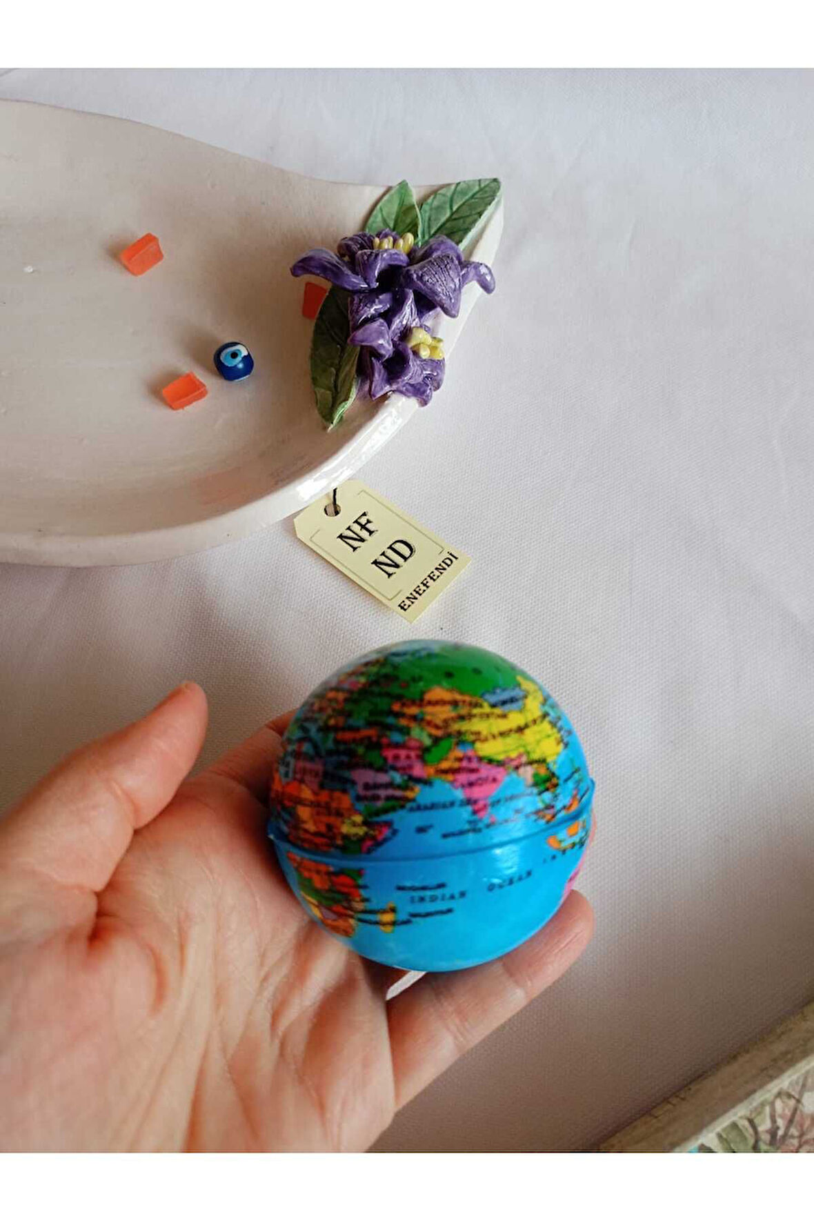 TEK ADET STRES TOPU 6.3 cm ÇAPINDA  DÜNYA HARİTALI HEDİYE OYUNCAK