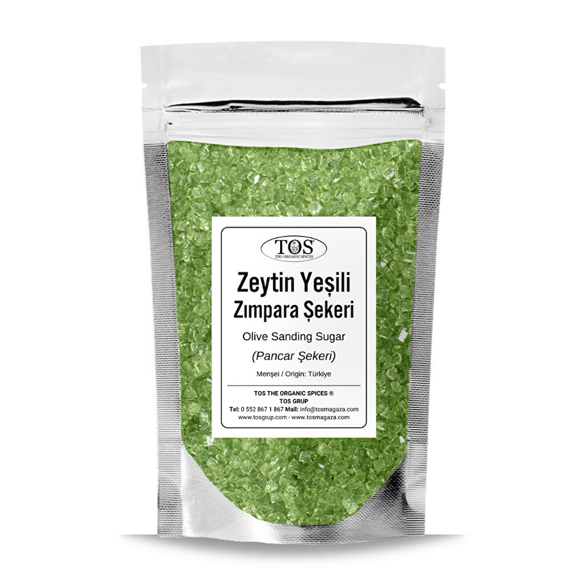 Zeytin Yeşili Zımpara Şekeri 250 gr Olive Green Sanding Sugar