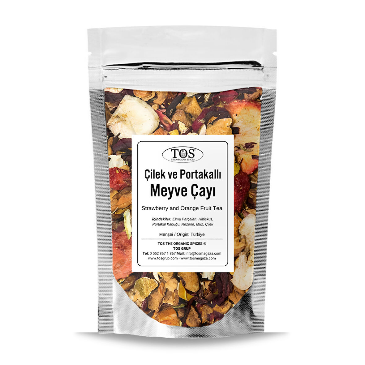Çilek ve Portakallı Meyve Çayı 40 gr (1. Kalite)