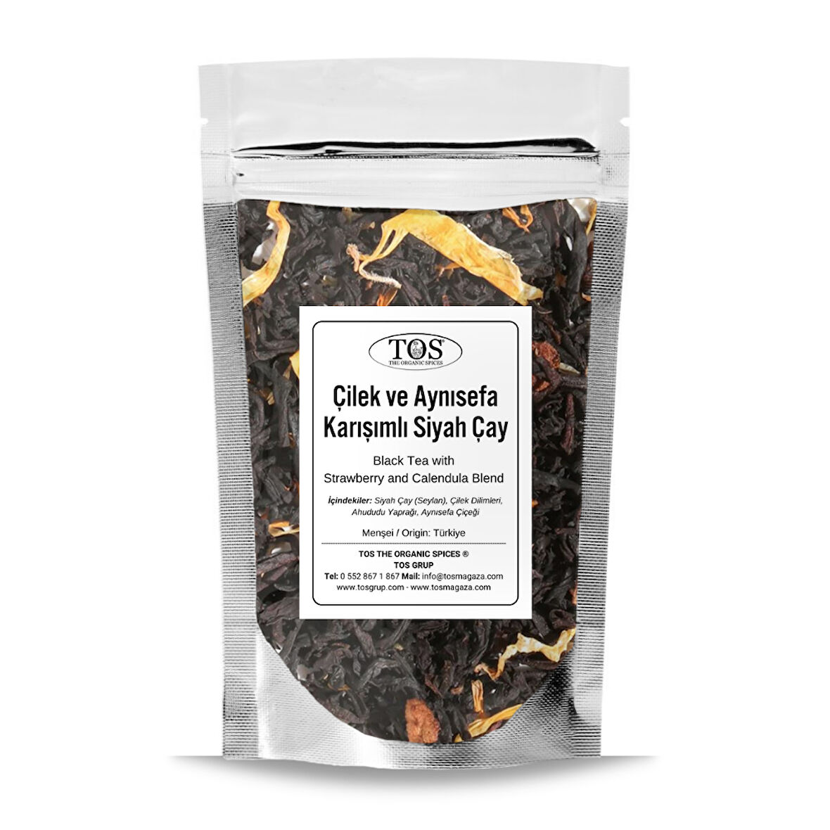 Çilek ve Aynısefa Karışımlı Siyah Çay 100 gr (1. Kalite)