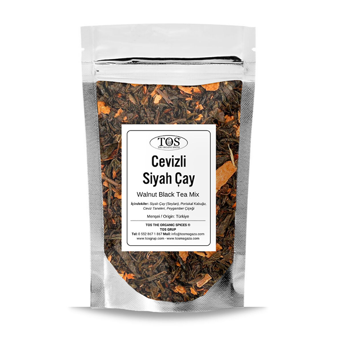 Cevizli Siyah Çay Karışımı 100 gr (1. Kalite)