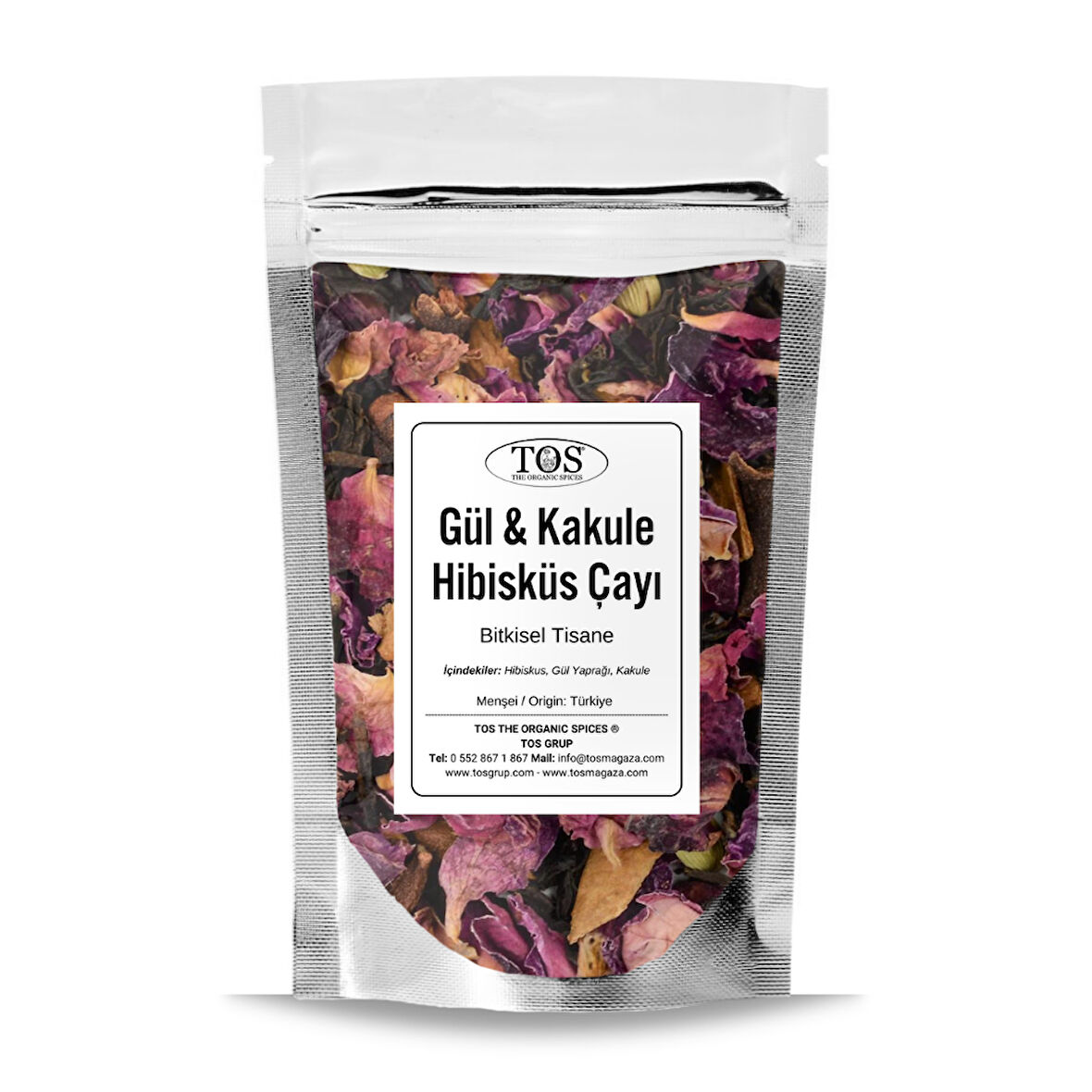Gül & Kakule ve Hibisküs Çayı (Bitkisel Tisane) 40 gr (1. Kalite)