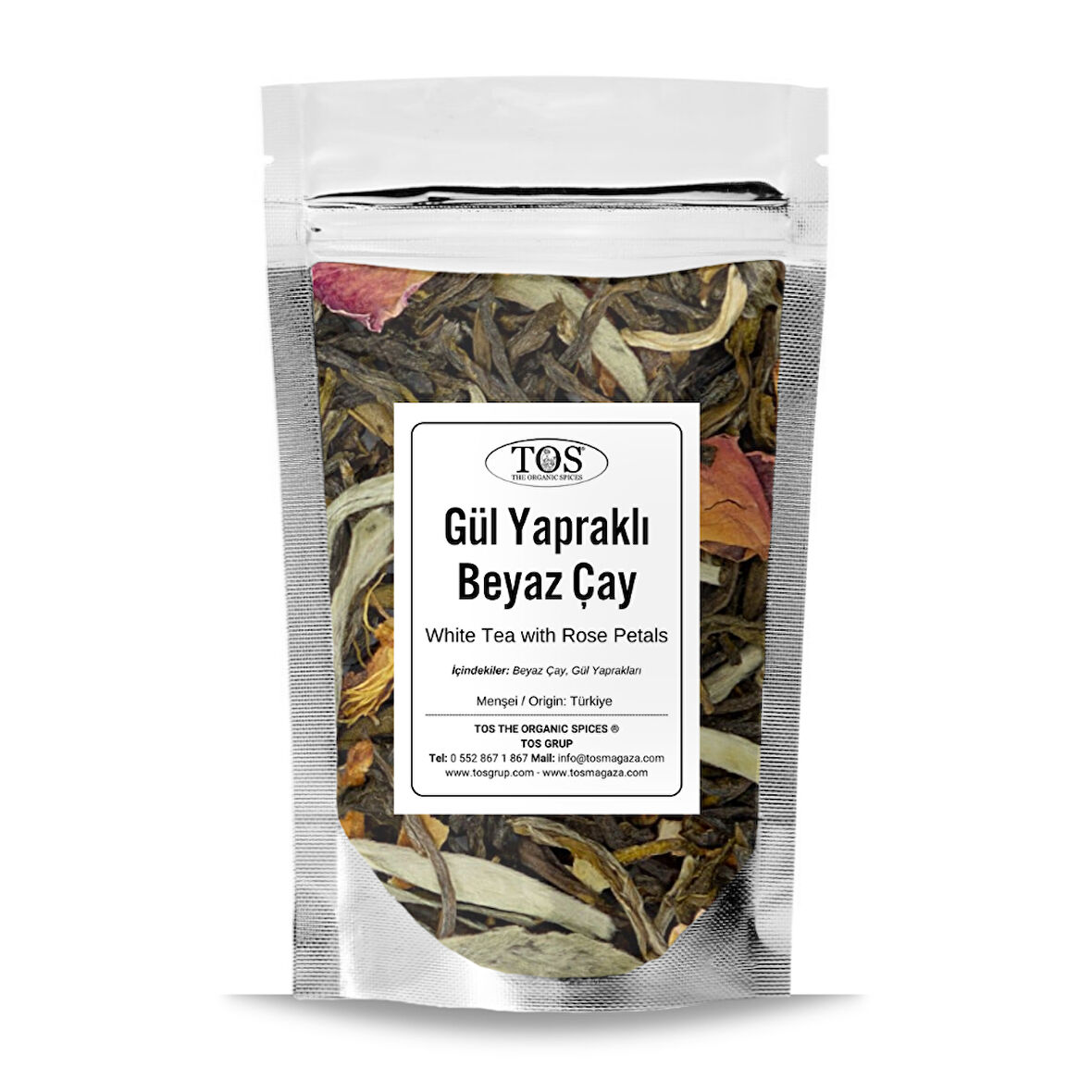 Gül Yapraklı Beyaz Çay 40 gr (1. Kalite)