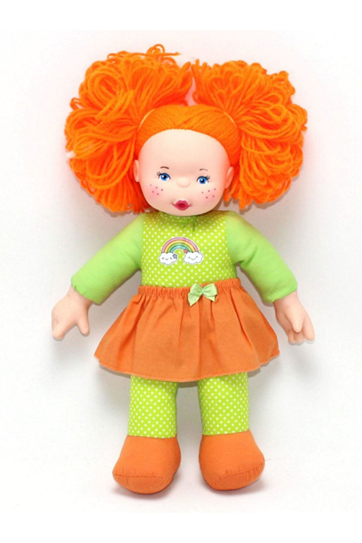 Rengarenk Sevimli Bez Bebek 30 Cm - TURUNCU RENK