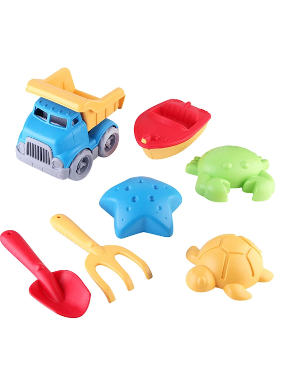 Fileli Oyuncak Kamyon ve Deniz Plaj Seti ( 7 Parça )