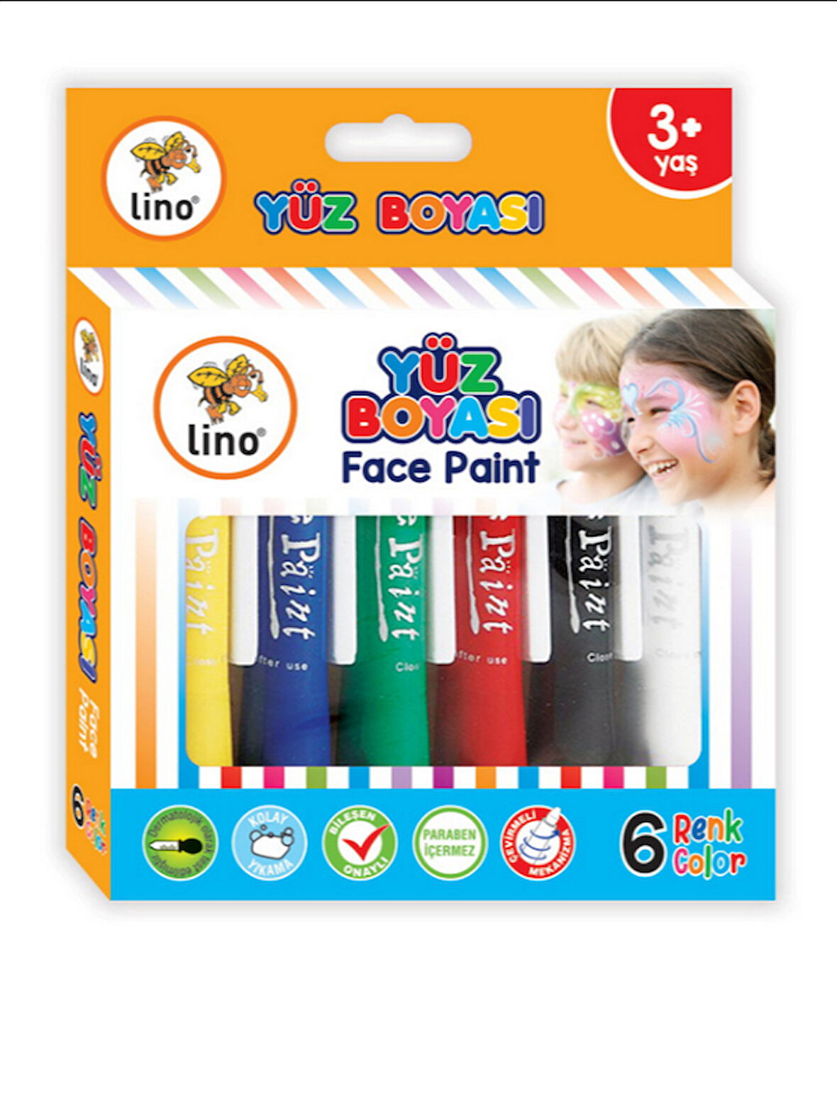 Yıkanabilir Yüz Boyası ( 6'lı )