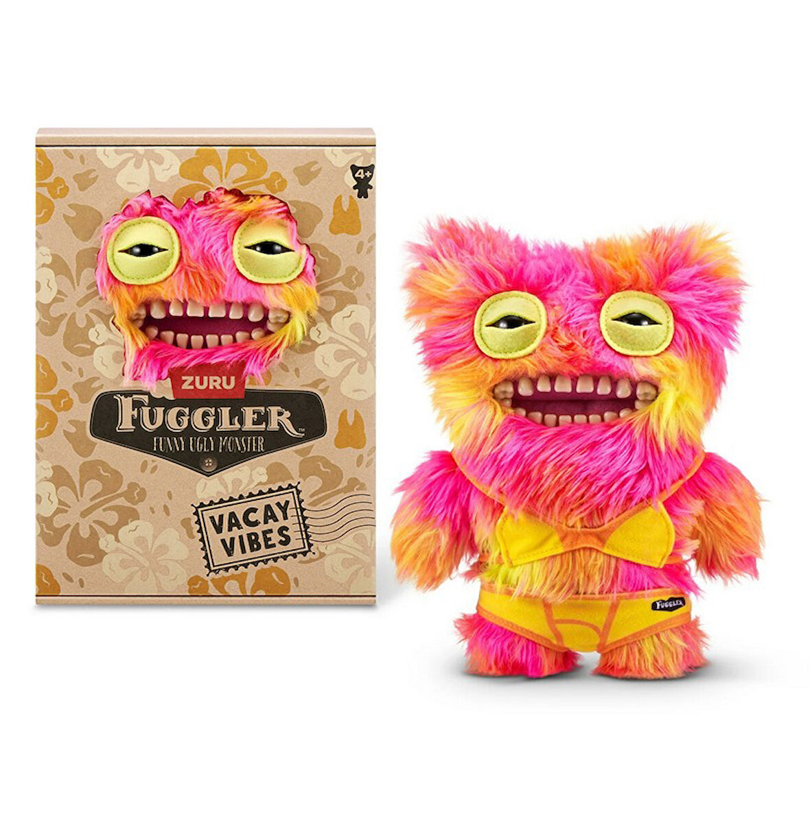 Vacay Vibes Tatil Havası ZURU Fuggler Komik Peluş Oyuncak - Mr Buttons 22 cm