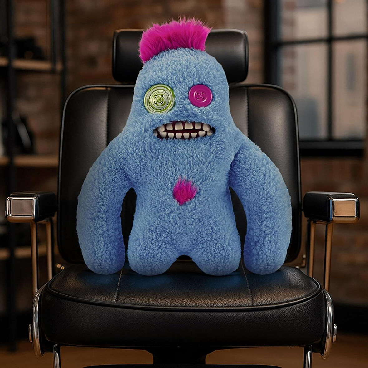 Kıllı Süper Yumuşak ZURU Fuggler Hairy Fuggs Peluş Oyuncak Sasquoosh Tuft Blue 22cm