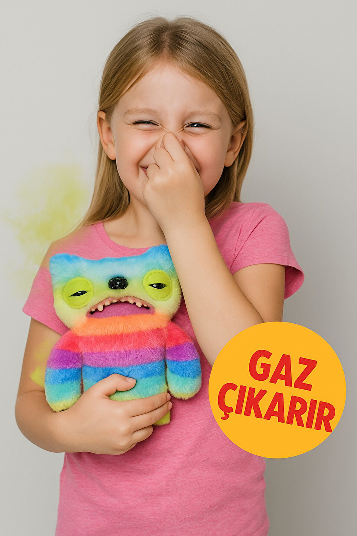 Gaz Çıkaran Fuggler Fart Face Sesli Hareket Sensörlü Komik Çirkin Peluş Oyuncak Wide Eyed Weirdo 22c