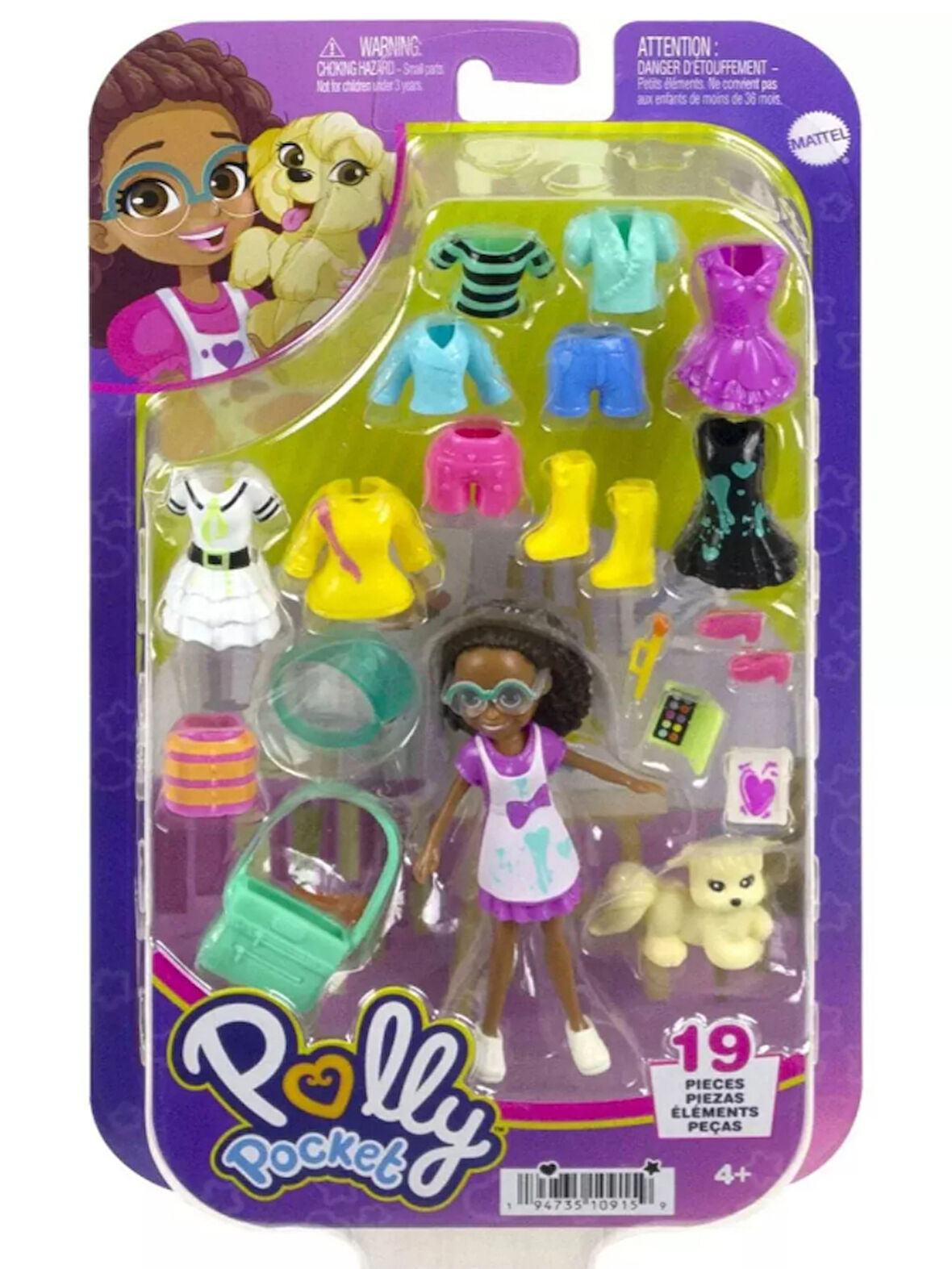 Polly Pocket Fashion Pack - Evcil Hayvanlı Aksesuarlı Moda Kombin Eğlencesi Oyun Seti