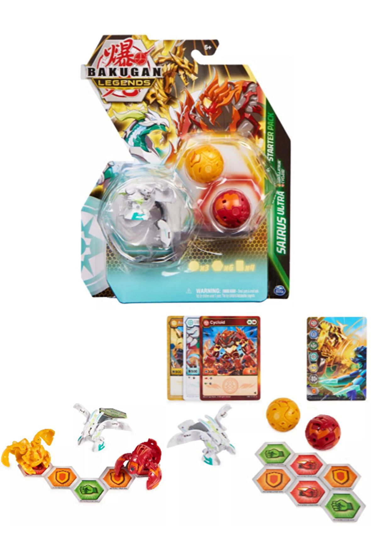 Bakugan Legends Starter 3 lü Sairus Ultra ile Auxillataur ve Cycloid