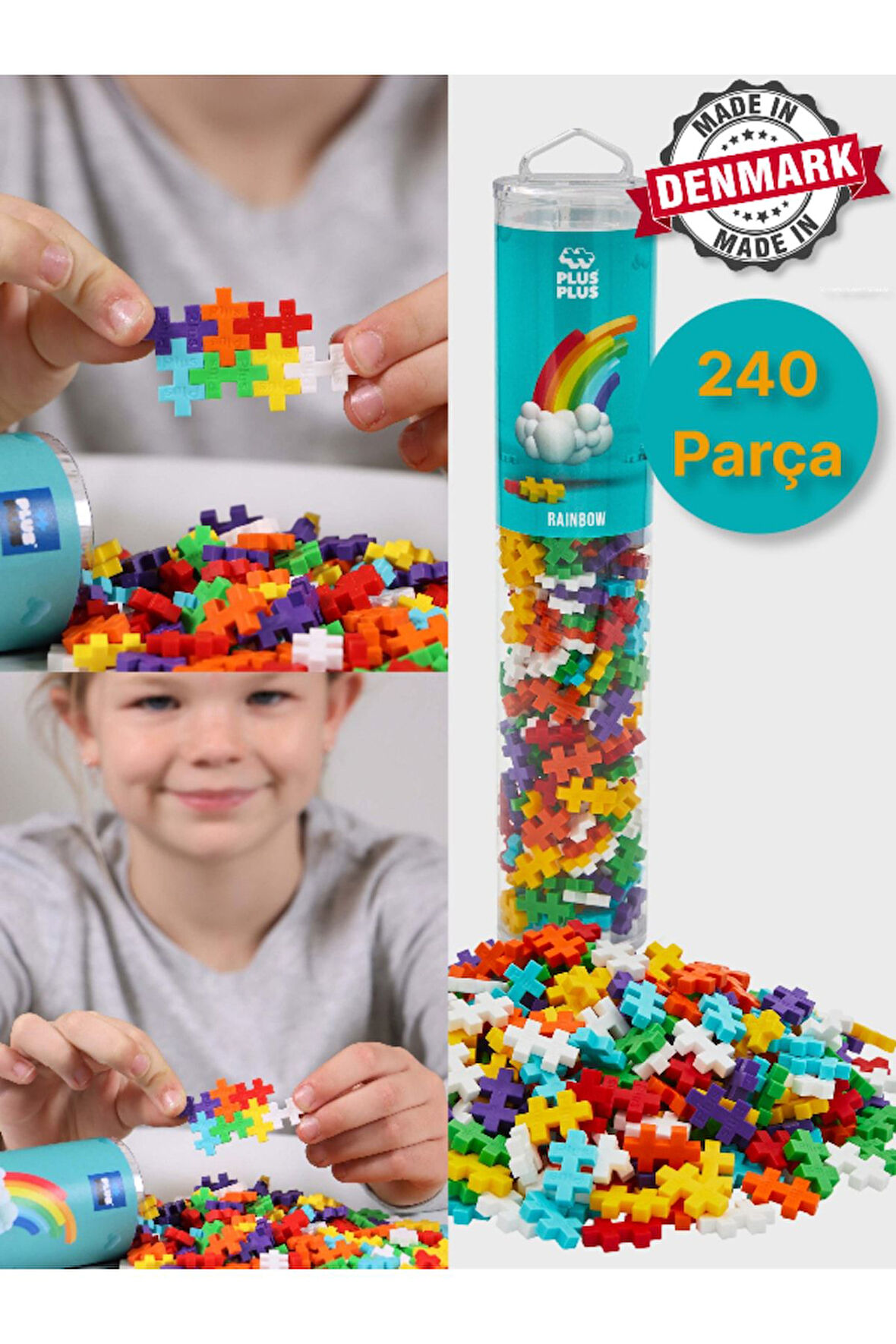 Plus - Plus Minecraft Temalı Silindir Kutuda Gökkuşağı - Rainbow ( 240 Parça ) 4262