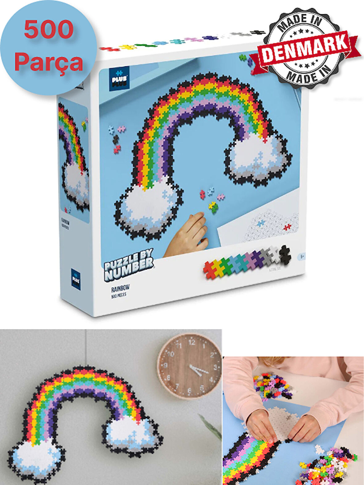Plus - Plus Minecraft Temalı Puzzle by Number Rainbow - Numaralı Gökkuşağı Puzzle Lego Yapı Oyuncağı