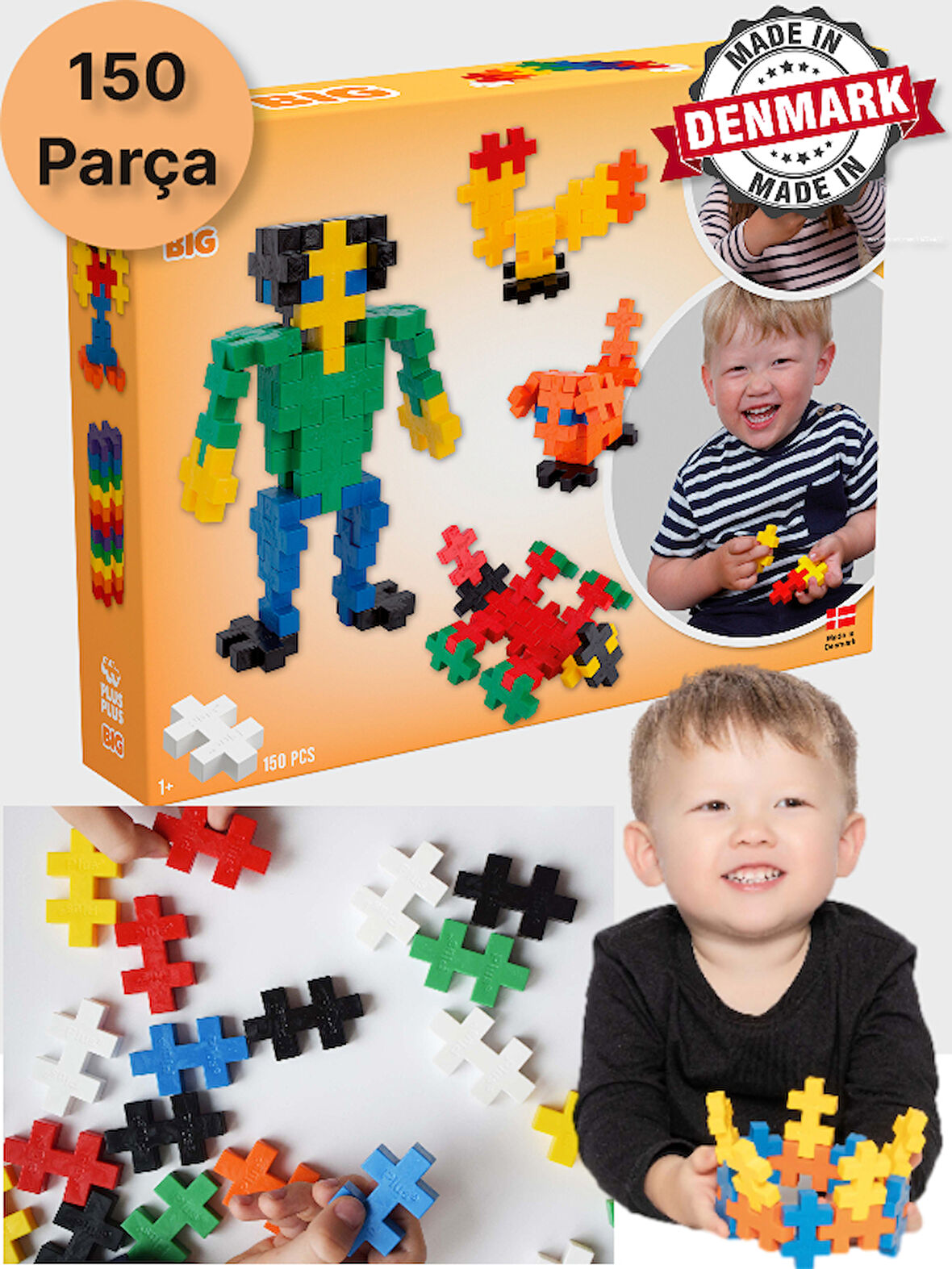 Plus - Plus Minecraft Temalı Big Basic Mix - Büyük Temel Karışık Lego Yapı Oyuncağı 150 Parça 3272