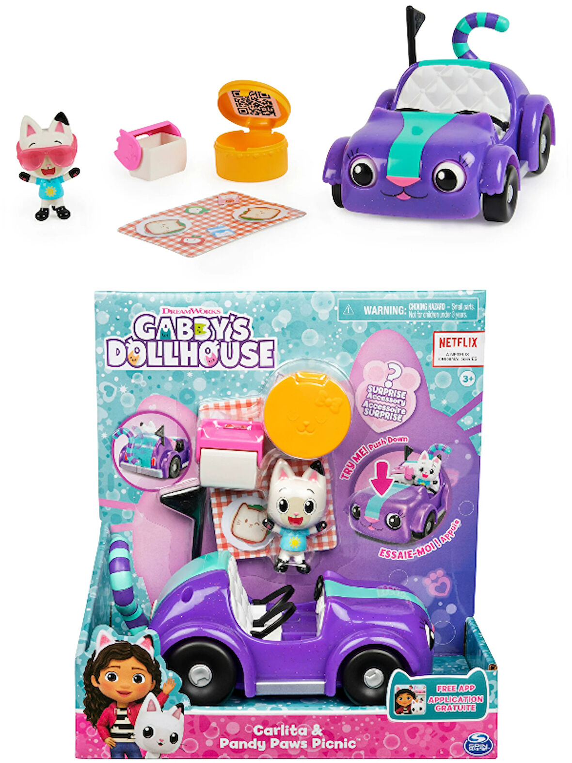 Gabby’s Dollhouse Carlita Pandy Paws Picnic - Gabby nin Arabası