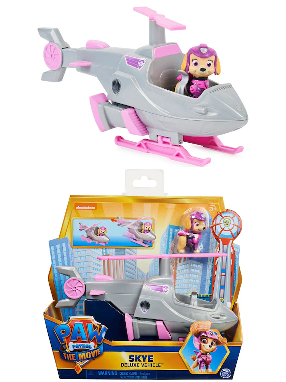 Paw Patrol Deluxe Skye ve Dönüşebilen Delüks Helikopter Aracı - 18 cm