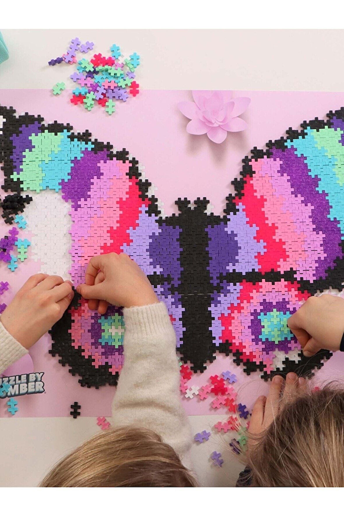 Minecraft Temalı Puzzle by Number Butterfly Numaralı Kelebek Puzzle Lego Yapı Oyuncağı