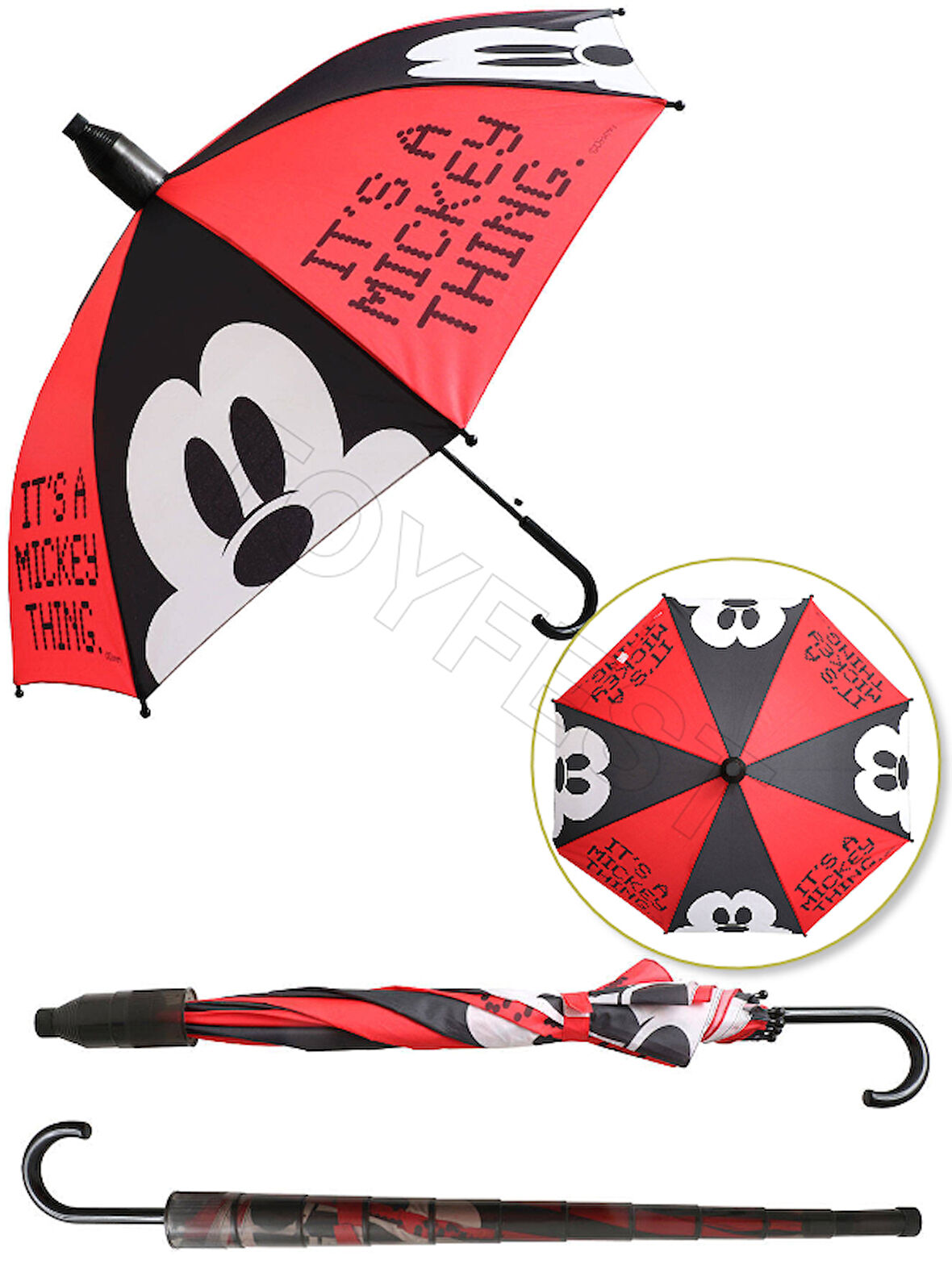 Mickey Mouse by Mickey PVC Koruma Kılıflı Çocuk Şemsiyesi - 3 - 12 Yaş Arası Çap : 85 cm