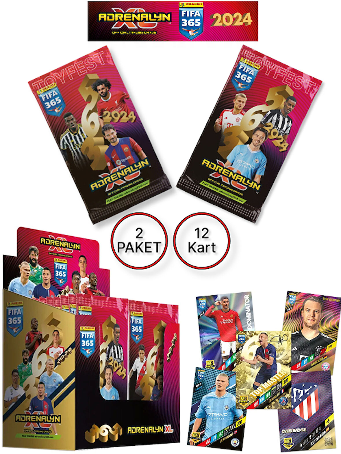 Panini Adrenalyn Fifa 365 - 2024 Official Trading Card Futbolcu Kartları Etiketi ( 2 PAKET )