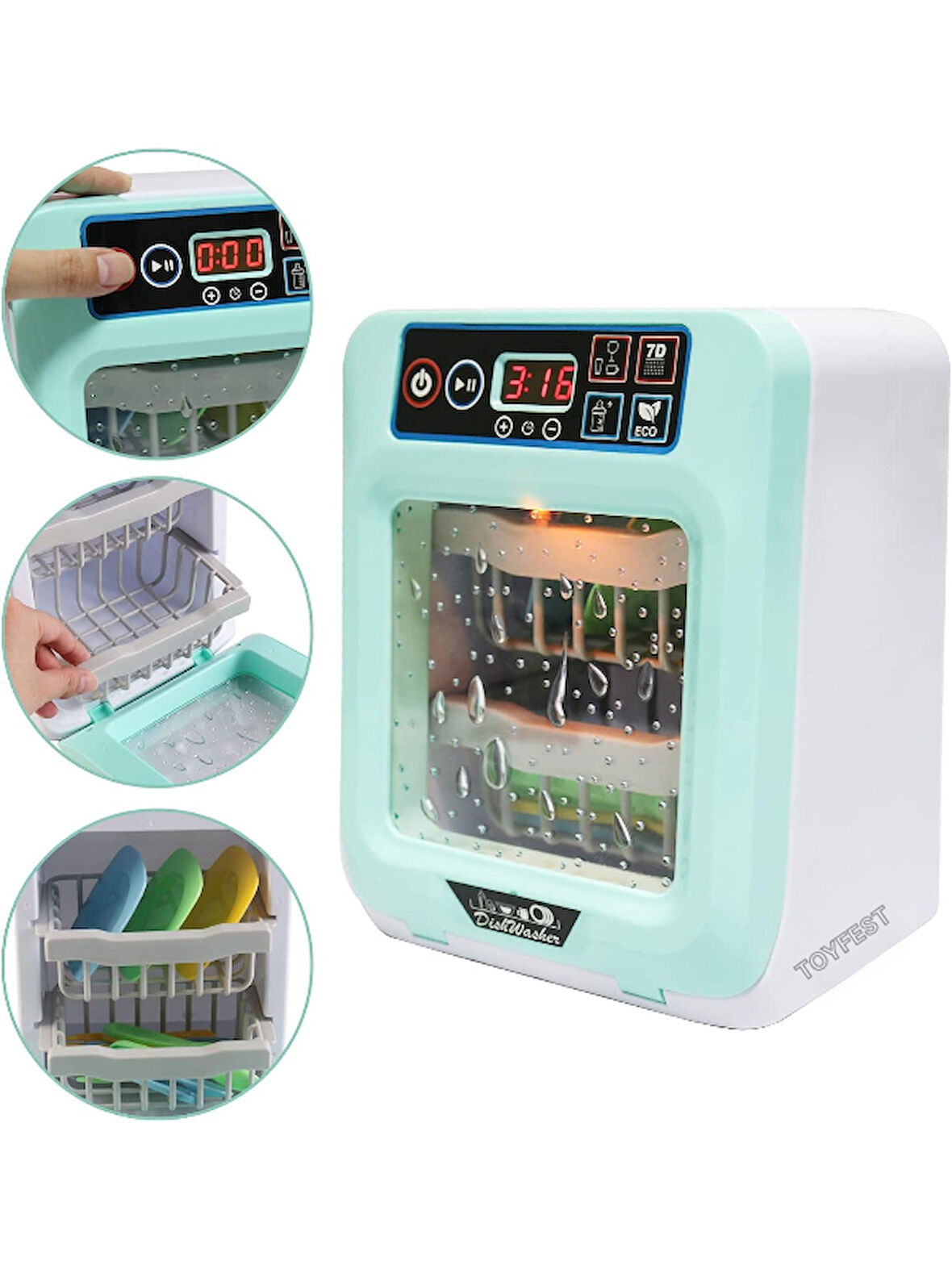 Sesli & Işıklı Oyuncak Bulaşık Makinesi - 16 x 23 cm