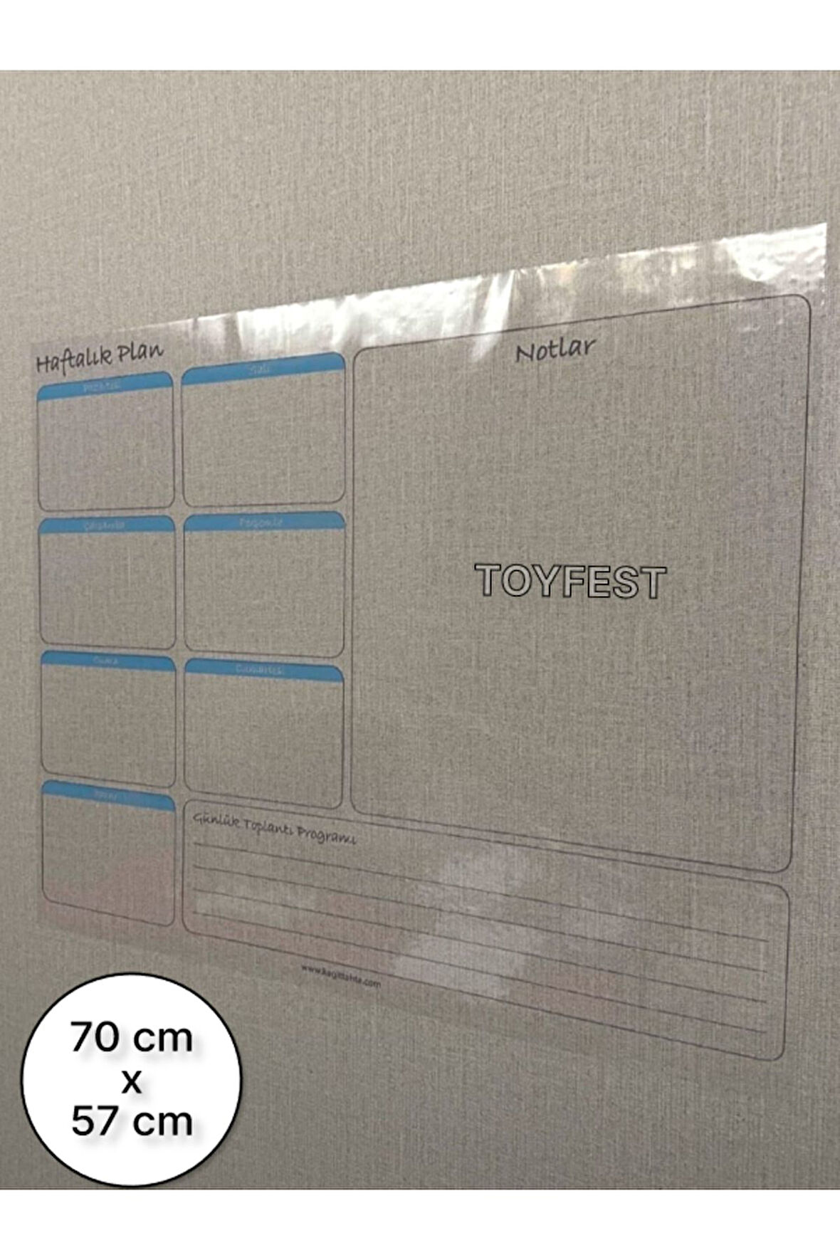 Duvara Kendiliğinden Manyetik Yapışan Haftalık Program Planlayıcı Takvim 70 X 57 Cm