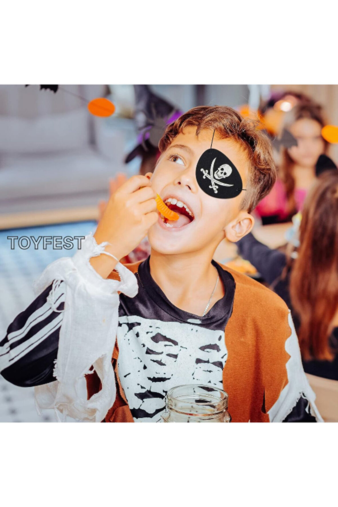 Kaptan Jack Sparrow Korsan Tek Göz Maskesi Parti Kostüm Aksesuarı - 1 Adet