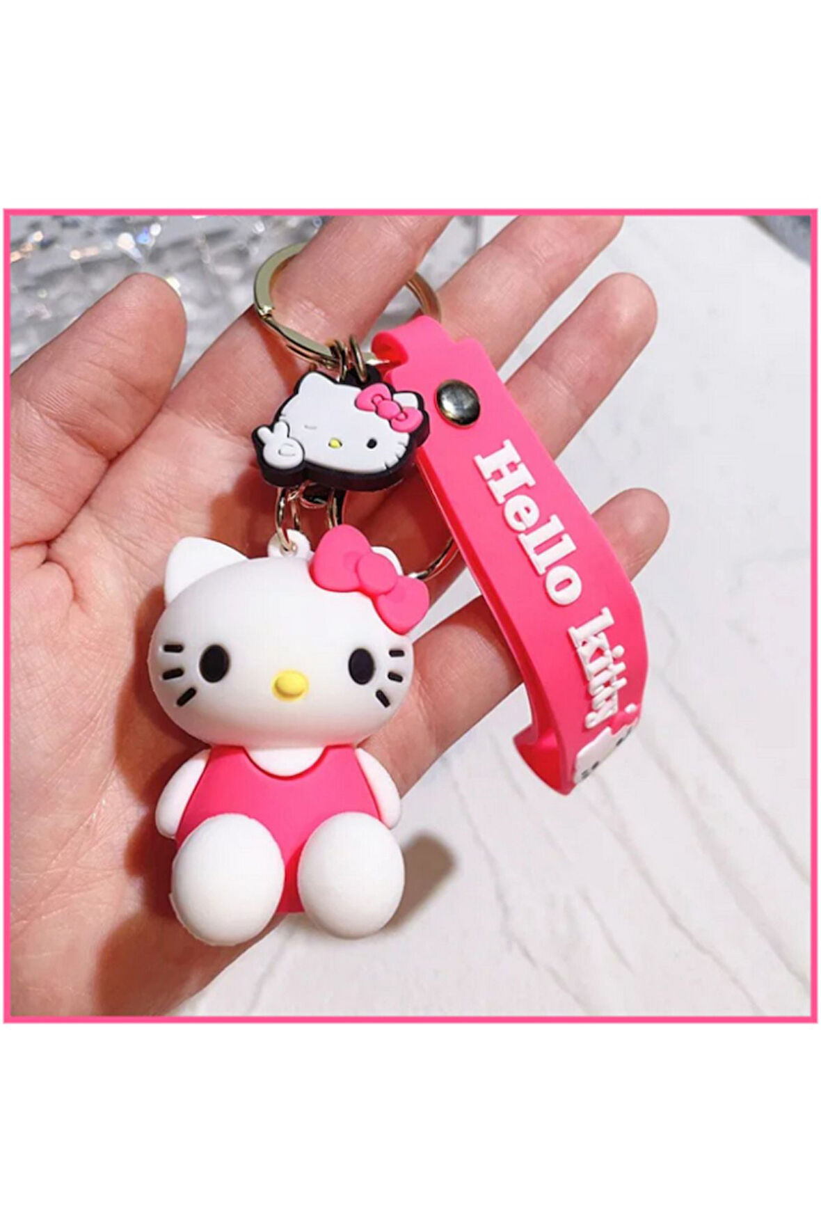 3 Boyutlu Slikon Hello Kitty Figürlü Anahtarlık & Çanta Aksesuarı