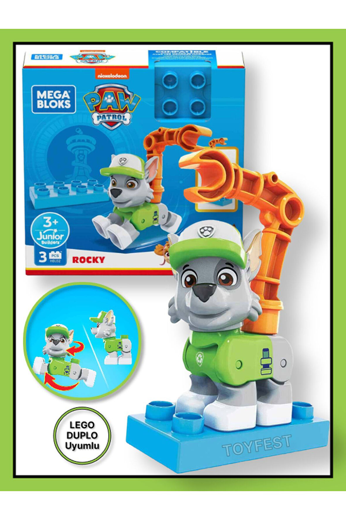 Mega Bloks PAW Patrol The Mighty Movie Film Karakter Lego Figürleri - Rocky