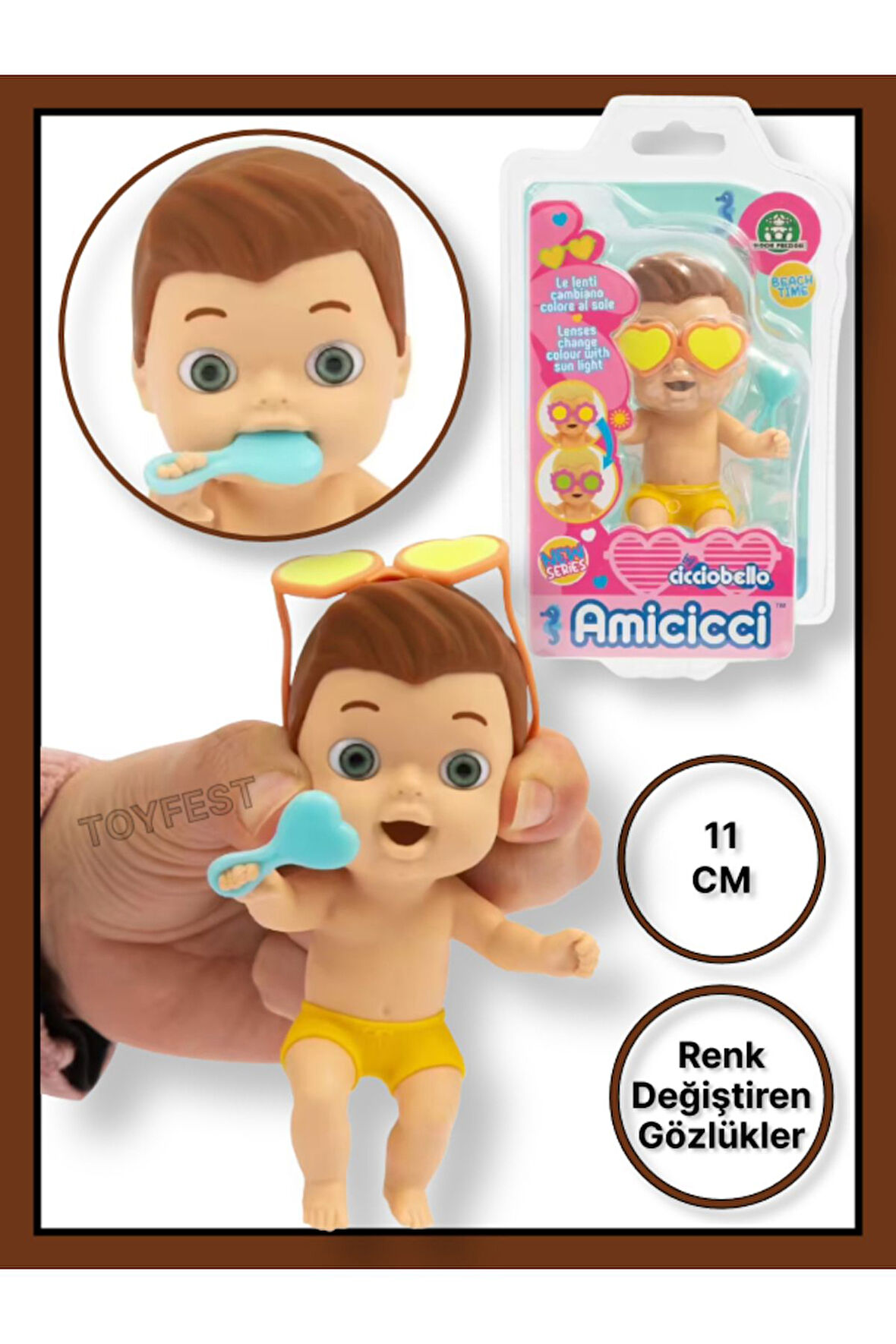 Güneşte Gözlüğü Renk Değiştiren Cicciobello Amiccici Plaj Zamanı Yumuşak Et Bebekleri