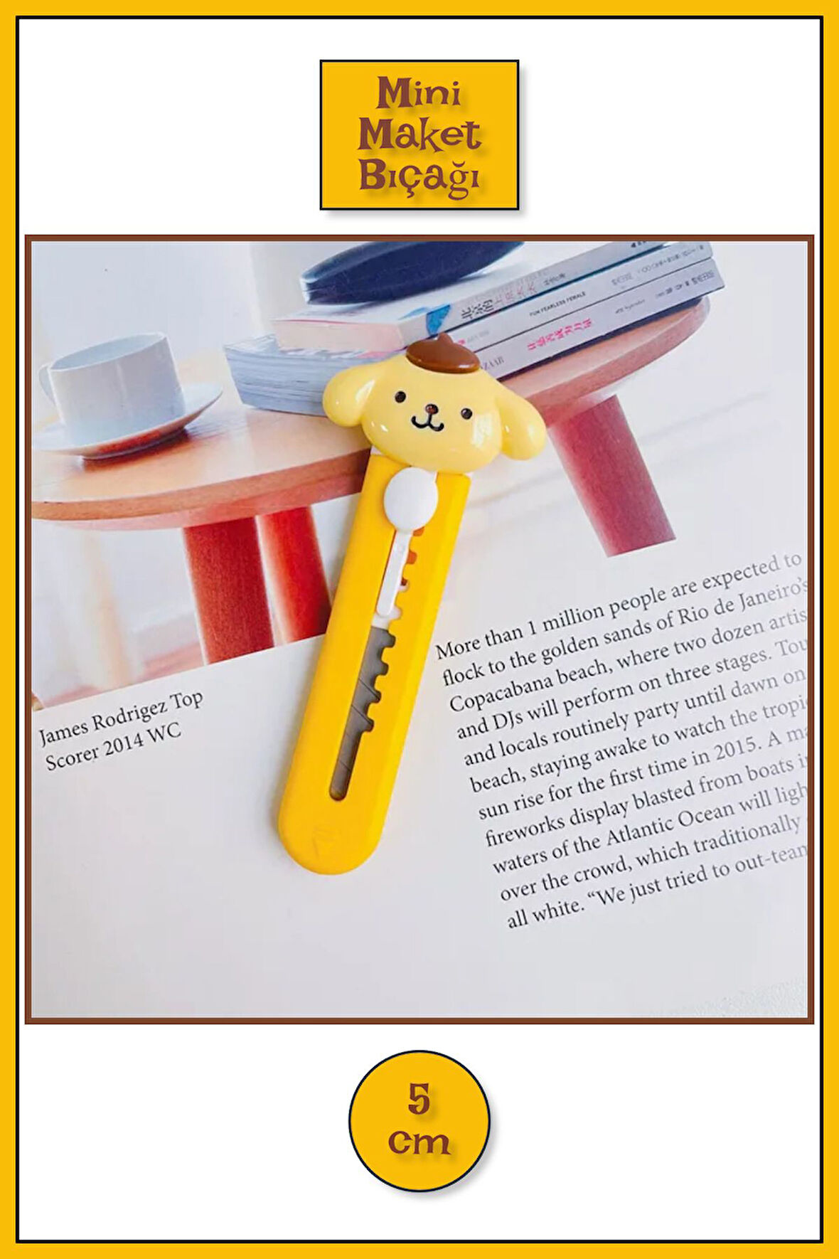 Sandai Pompompurin Figürlü Mini Maket Bıçağı Falçata - 5 cm