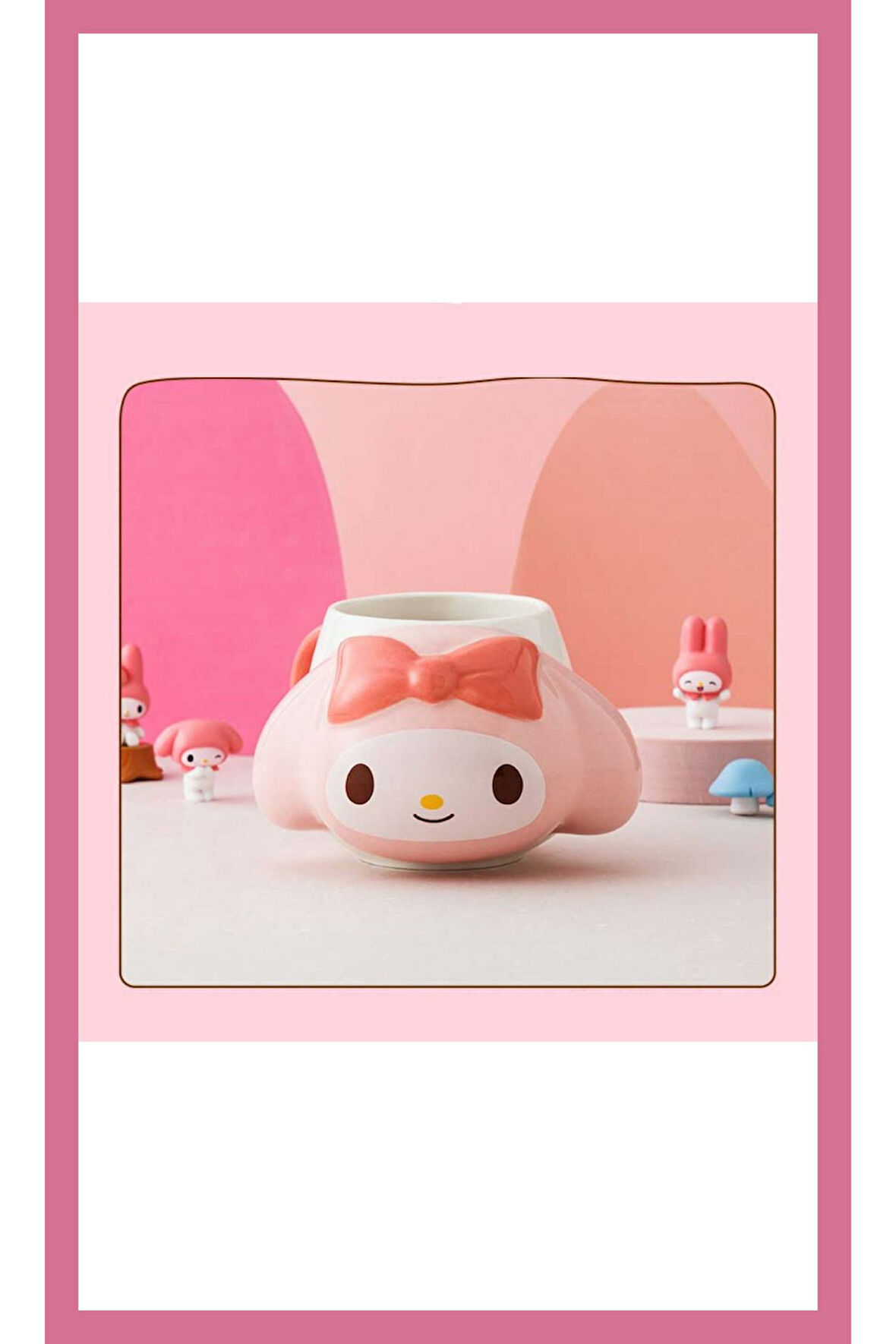 Kawaii Sanrio My Melody Figürlü 3 Boyutlu Porselen Kupa Mug Bardak Kahve Fincanı