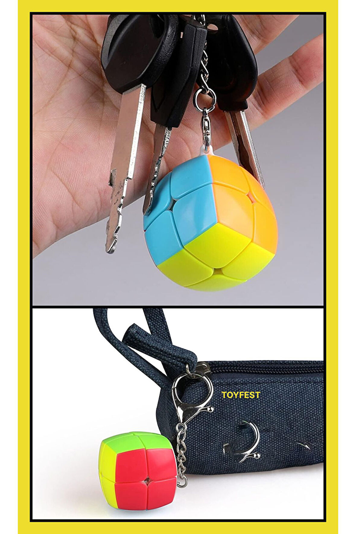 Mini 2 X 2 Qy Speed Zeka Küpü Akıl Küpü Rübik Küp Anahtarlık