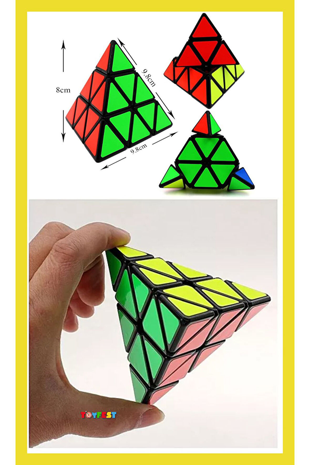 Pyraminx QY Speed Zeka Küpü Akıl Küpü Rübik Küp