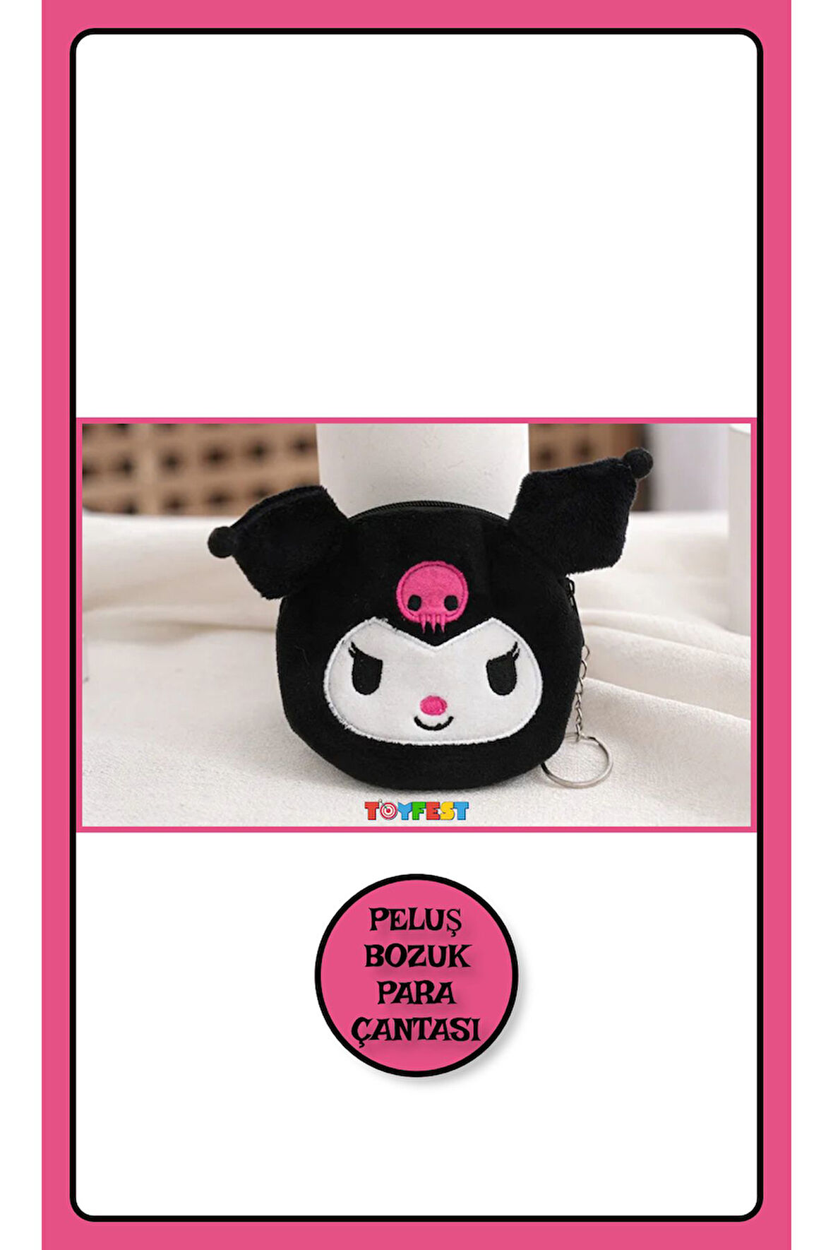 Kuromi Figürlü Fermuarlı Mini Bozuk Para Cüzdanı & Çantası - Anahtarlık Çanta Aksesuarı Cüzdan