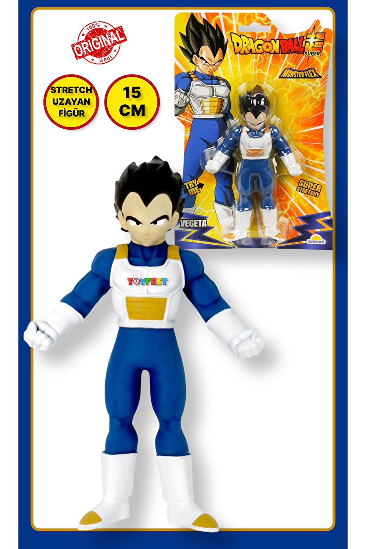 Monster Flex Dragon Ball Stretch Yumuşak Uzayan Elastik Figür 15 cm - Vegeta