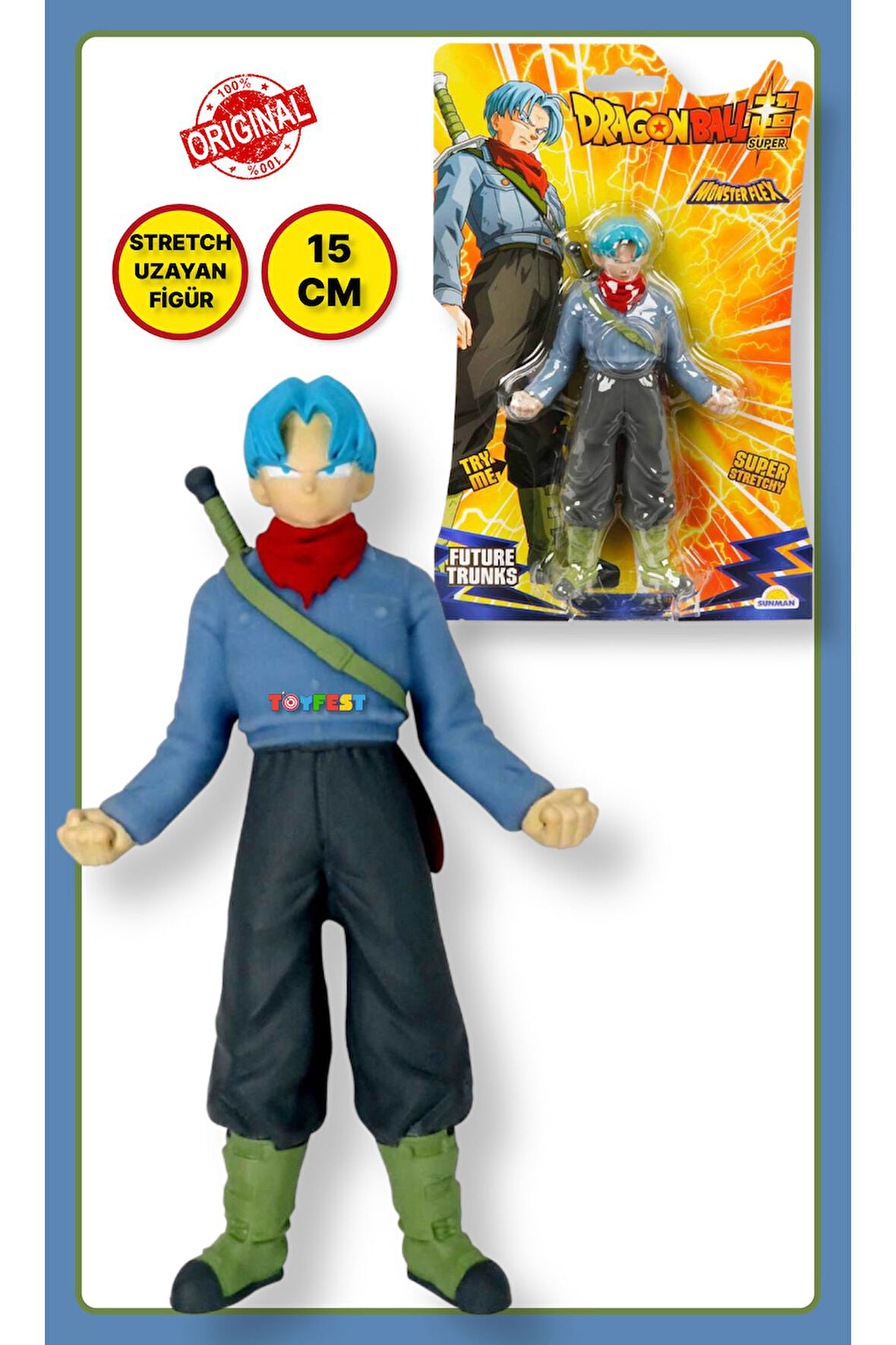 Monster Flex Dragon Ball Stretch Yumuşak Uzayan Elastik Figür 15 cm - Future Trunks