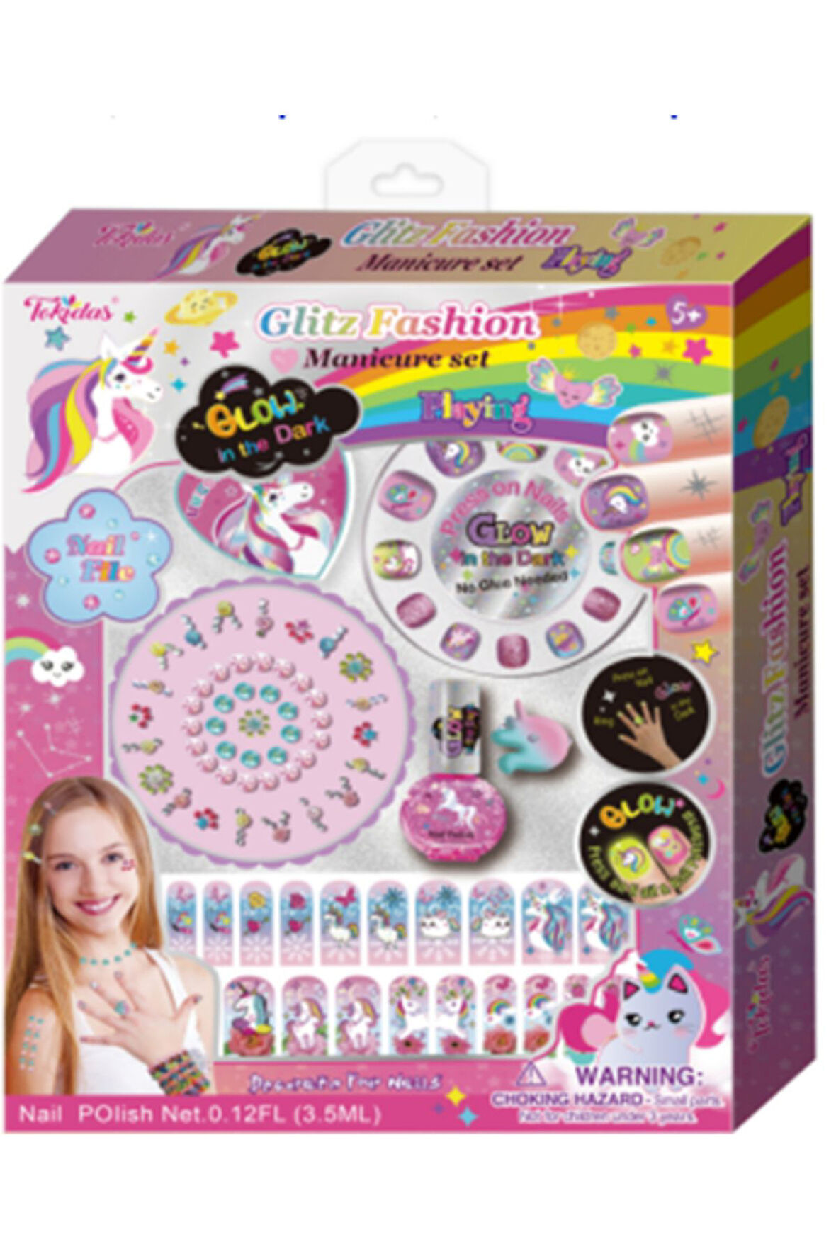 Tokidas Glitz Fashion Manicure Set /Glow in the Dark - Moda Manikür Seti / Karanlıkta Parlıyor T238GW