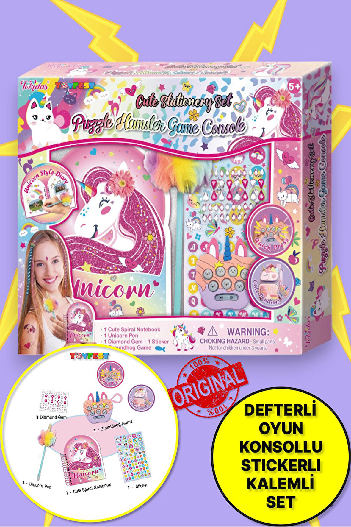 Tokidas Cute Stationery Set / Hamster Game Console - Sevimli Kırtasiye Seti / Hamster Oyun Konsolu