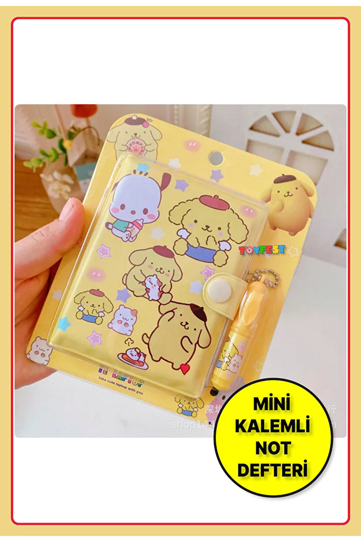 Pompompurin Figürlü Küçük Kalemli Notluk & Not Defteri - 1 ADET