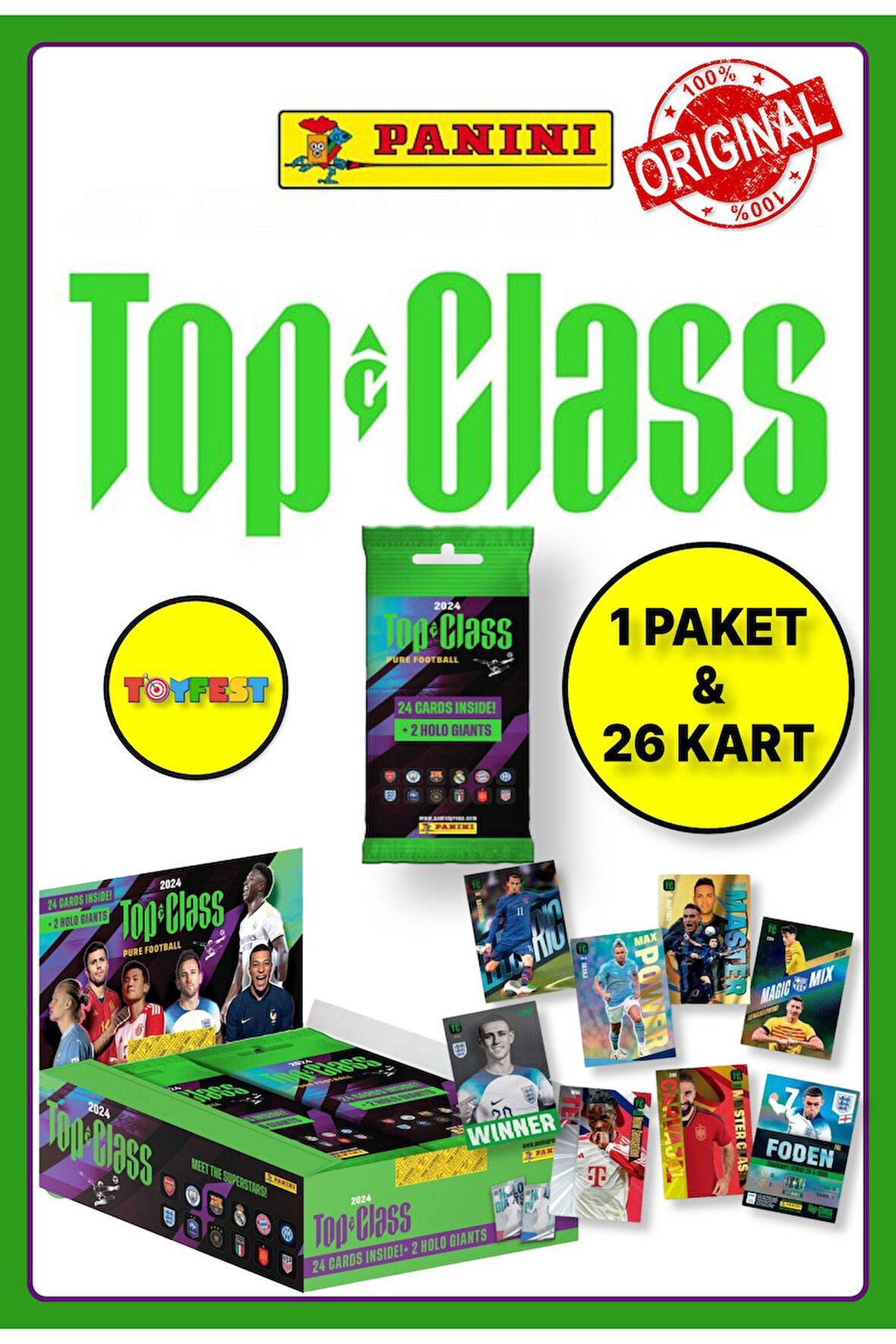 Panini Fifa Top Class 2024 Fat Pack Futbolcu Kartları + 1 Paket (24 Adet Kart + 2 Holo Giants Kart)