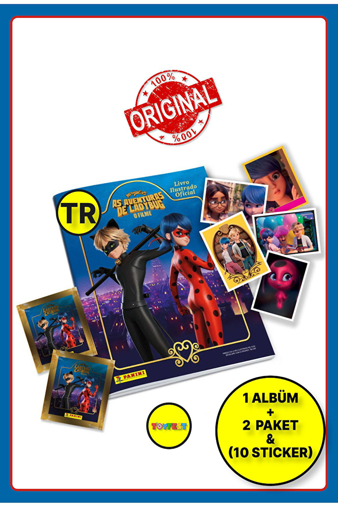 Panini Miraculous Mucize Uğur Böceği Sticker Çıkartma Albüm Dergisi + 2 Paket (10 Adet Sticker)