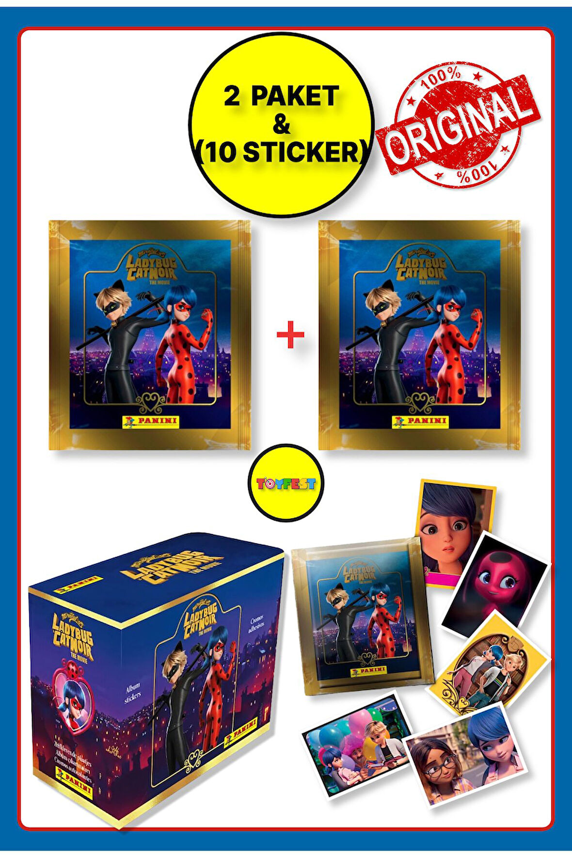 Panini Miraculous Mucize Uğur Böceği Sticker Çıkartma - 2 Paket ( 10 Adet Sticker )